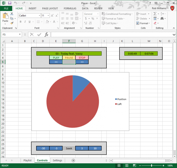 Microsoft Excel - Music Player