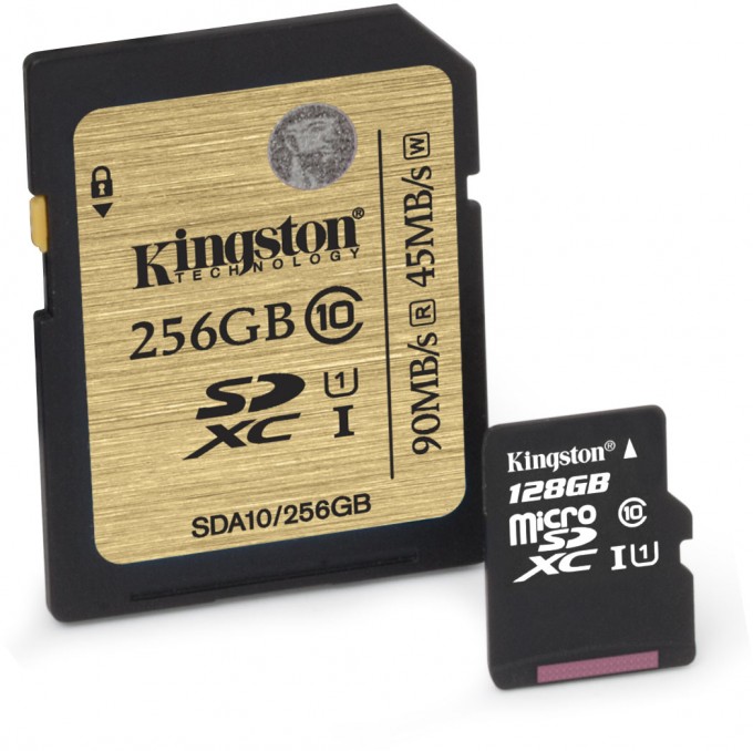 Kingston 256GB Class 10 SDXC and 128GB Class 10 microSD
