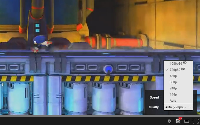 YouTube 60 FPS Option