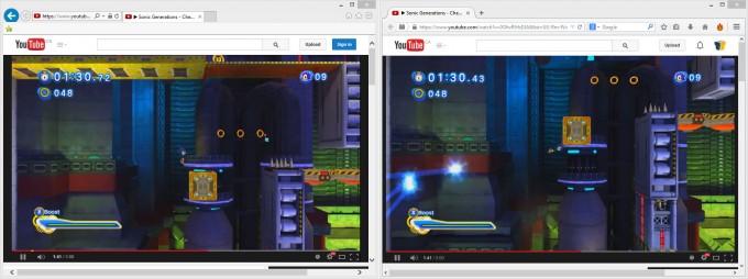 YouTube 60 FPS Side-by-side