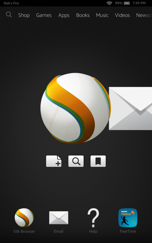 Amazon Fire HD 7 (2014) - Default Home Screen