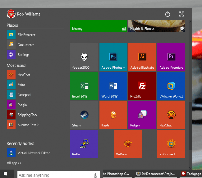 Windows 10 - Start Menu