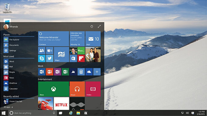 Windows 10 - Transparent Start Menu