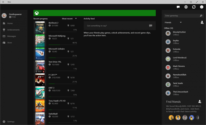 xbox app windows 10