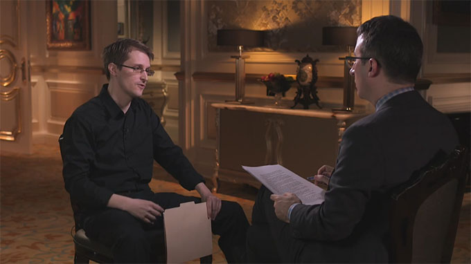 Edward Snowden and John Oliver