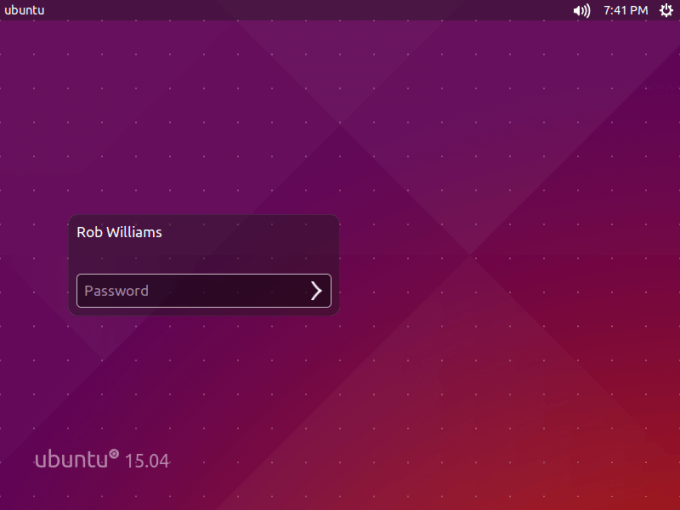 Ubuntu Vivid Vervet - Login Screen