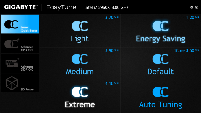 GIGABYTE X99-UD4 Software - EasyTune