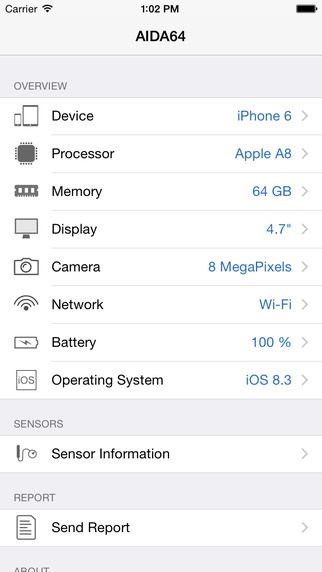 AIDA 64 (iOS Version) - Hardware Information