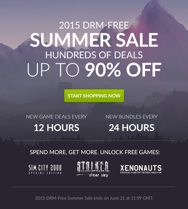 GOG 2015 DRM-Free Summer Sale
