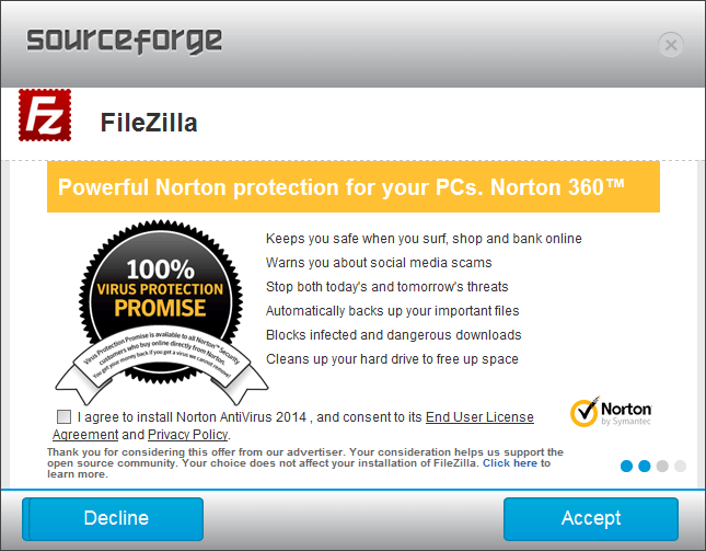 SourceForge - FileZilla Bundled Software