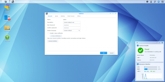 Synology DS415play - DSM Options