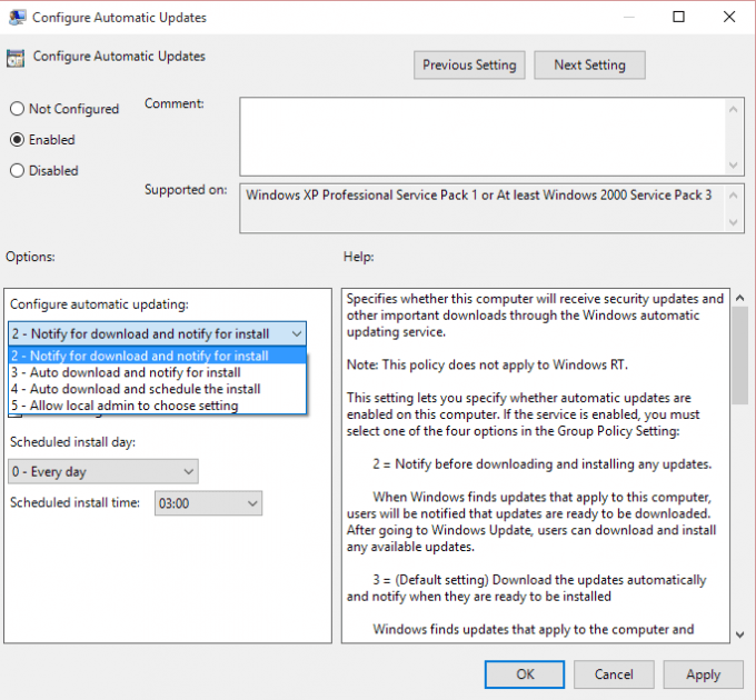 Windows 10 Updates - Group Policy Edit - Notify on Download and Install