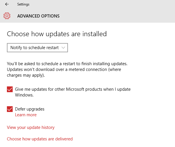 Windows 10 Updates - Notify To Schedule Restart