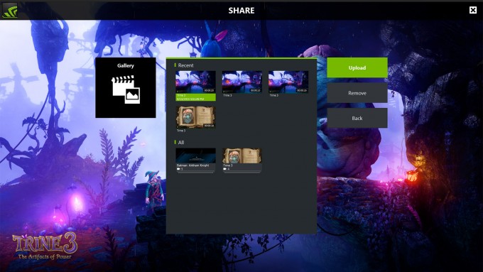 NVIDIA GeForce Experience Share Overlay