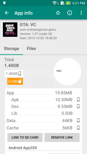 Link2SD - Android App Fully On Internal Storage