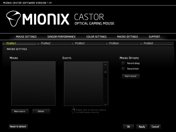 Mionix Castor Gaming Mouse - Macro Settings