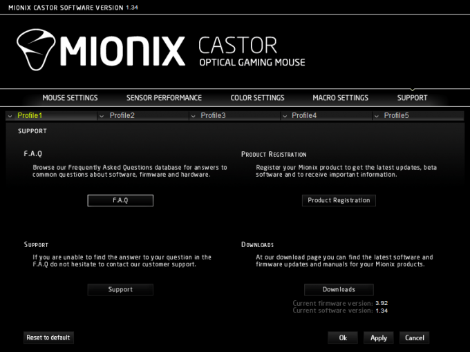 Mionix Castor Gaming Mouse - Support