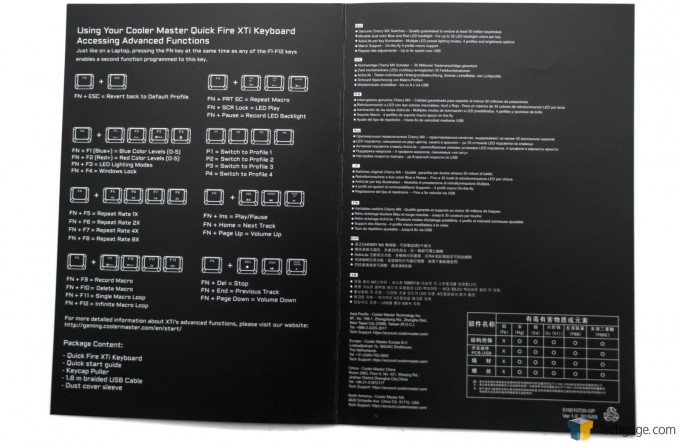 Cooler Master Quick Fire XTi Mechanical Gaming Keyboard - Leaflet