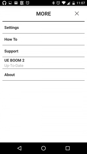 UE BOOM 2 - Additional App Menu