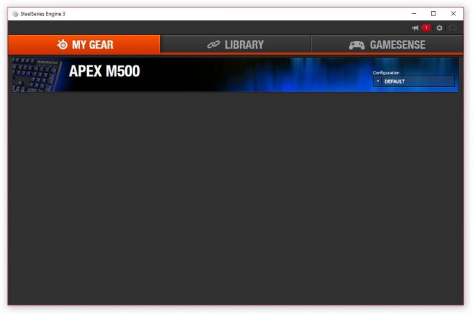 SteelSeries Engine 3 APEX M500 Software Main Interface