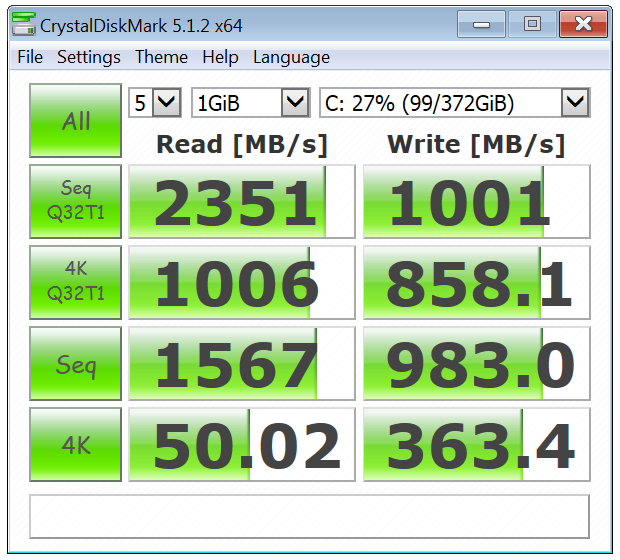 BOXX APEXX 4 - Intel SSD 750 400GB - CrystalDiskMark