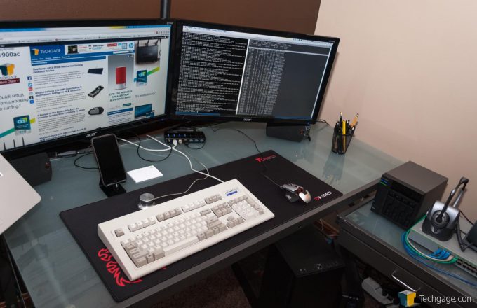 Techgage Review Of the TT DASHER Mouse Pad  In Use Desktop Shot