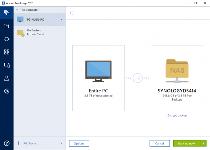 Acronis True Image 2017 Nas Detection For Backup