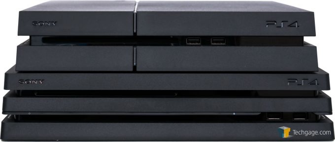 Sony Ps4 Pro Stacked Consoles Front