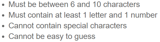 Aeroplan - Poor Password Requirements