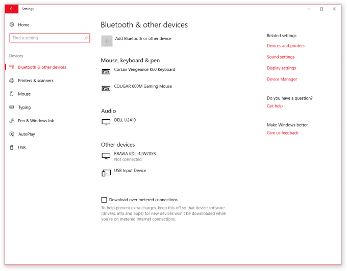 Windows 10 Creators Update Bluetooth Management