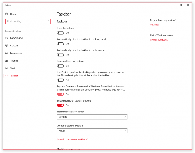 Windows 10 Creators Update Taskbar Powershell Replace