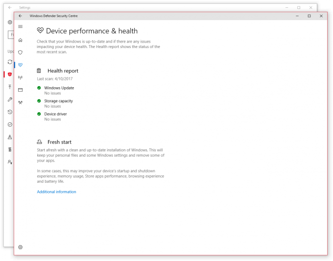 Windows 10 Creators Update Windows Defender Fresh Start