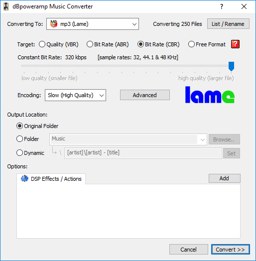dBpoweramp - Convert FLAC to MP3
