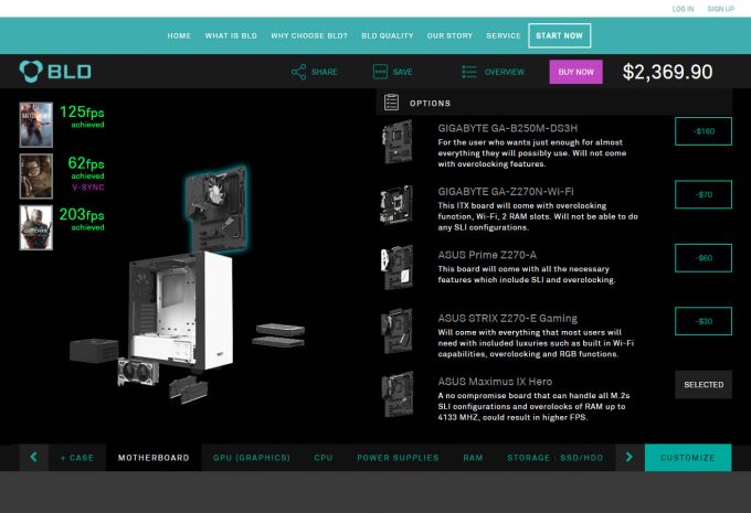 NZXT BLD Component Selection