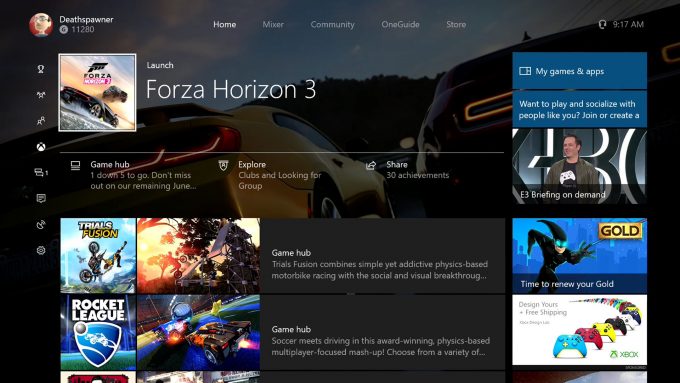 Xbox One Interface