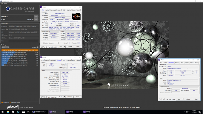 AMD Ryzen Threadripper Cinebench Score