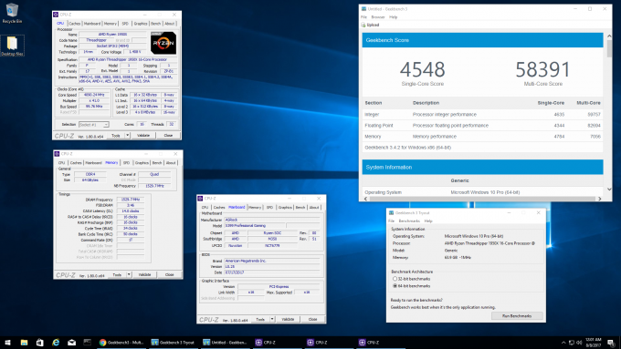 AMD Ryzen Threadripper GeekBench Score