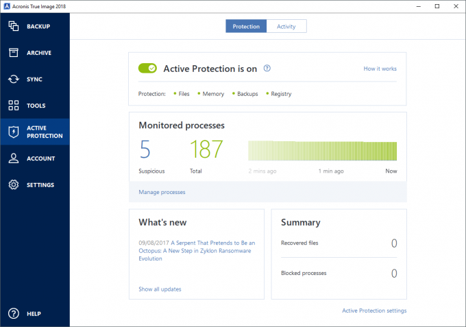 Acronis True Image 2018 - Active Protection