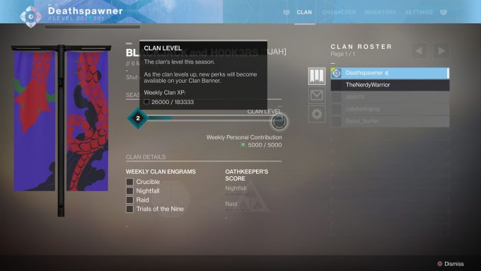 Destiny 2 - Clan Screen