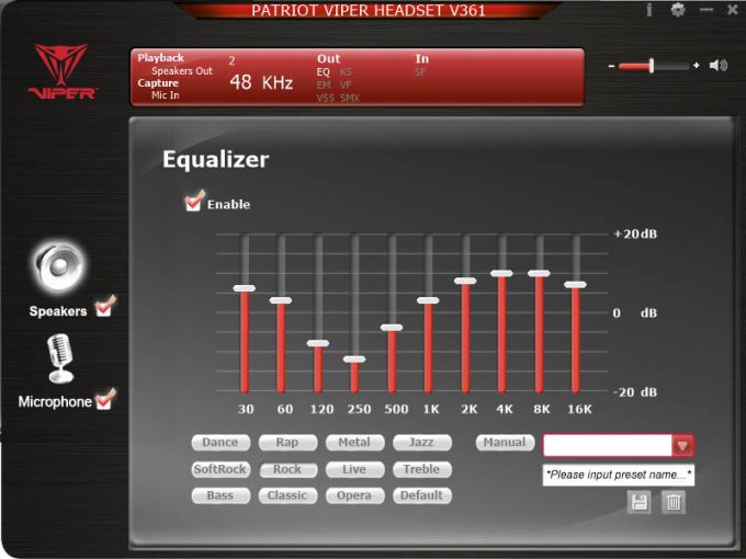 Patriot V361 Software - EQ