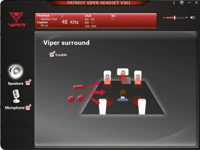 Patriot V361 Software - Surround Test