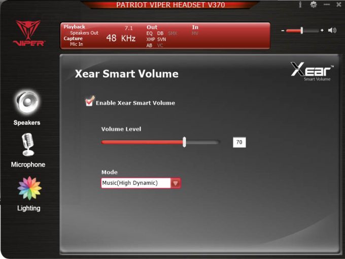 Patriot V370 Software - Xear Smart Volume