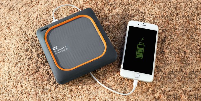 WD My Passport Wireless SSD Charging Phone