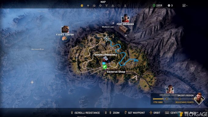 Far Cry 5 - Map Screen
