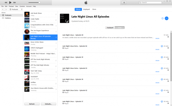 Apple iTunes as a Podcatcher