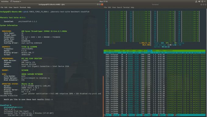 Stockfish Chess Engine Using 64 Threads