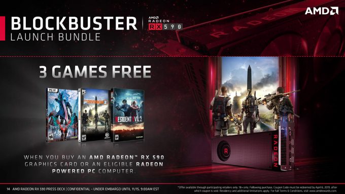 AMD Radeon RX 590 Launch Game Bundle Promotion