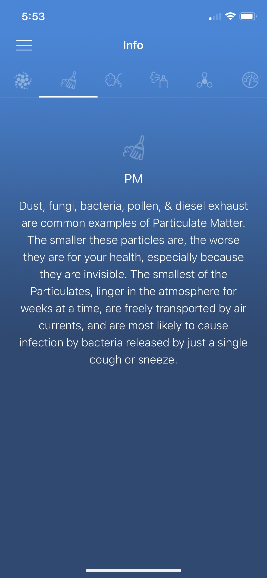 Techgage Airthinx Review App UI Polluntant Description Detail