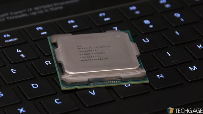 Intel Core i9-9980XE Sitting On Razer Blade Notebook