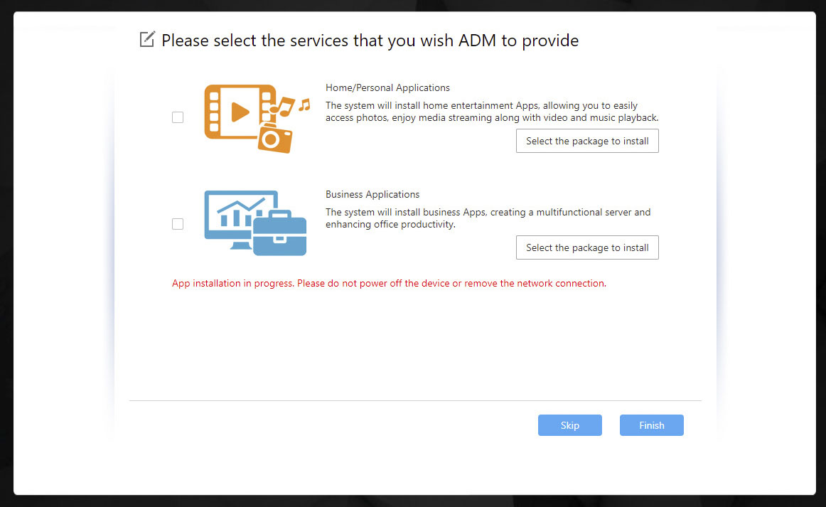 ASUSTOR AS5202T UI App Install Selection 1
